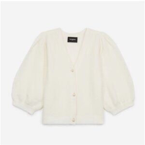 The Kooples Wool Blend Pearl Button Cardigan Sweater Ivory